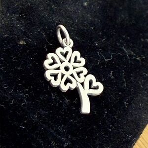 JAMES AVERY Sterling Silver Seven Hearts Flower Charm Pendant Un-Cut; RETIRED